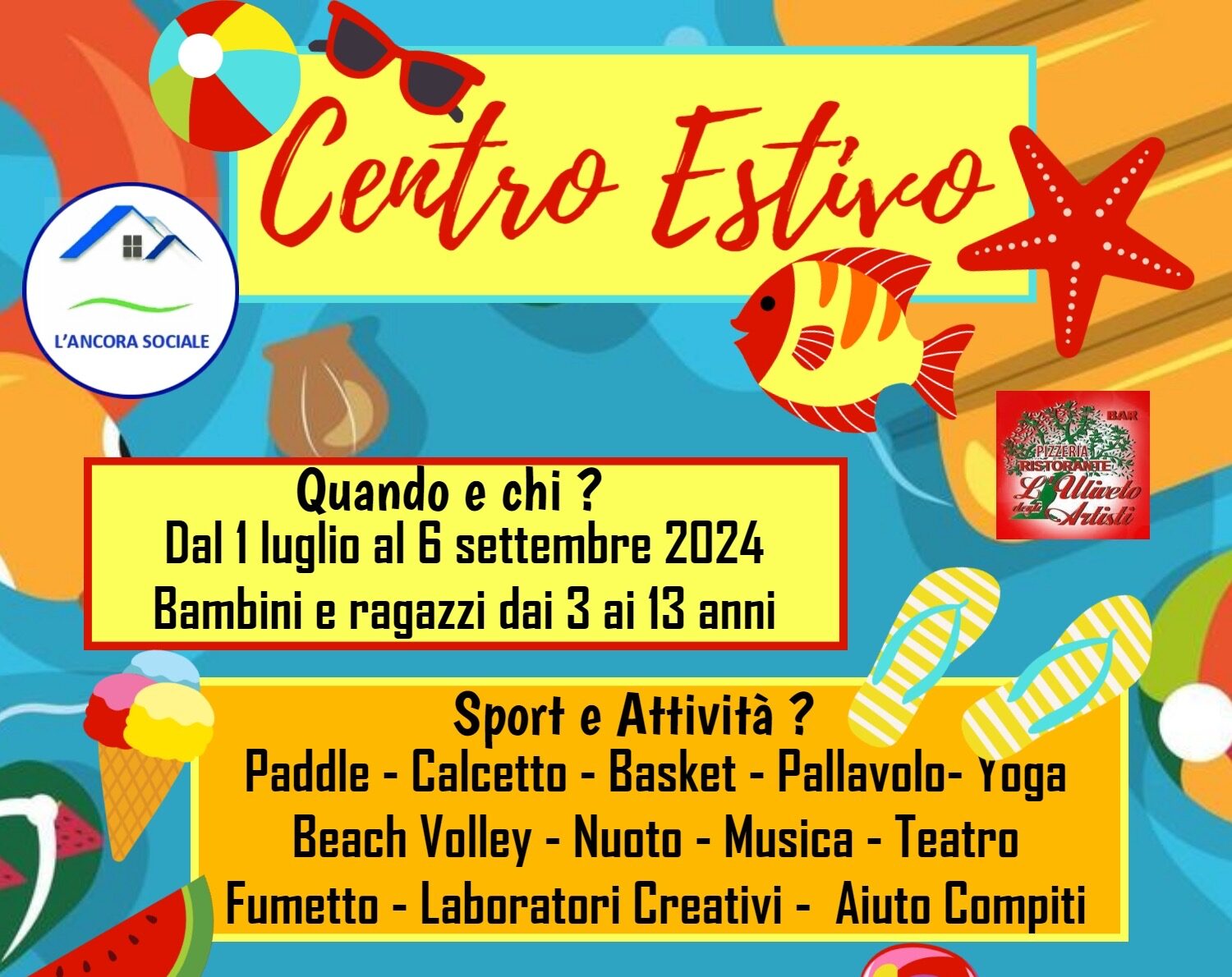 Iscrizioni aperte per il centro estivo della Cooperativa L’Ancora Sociale