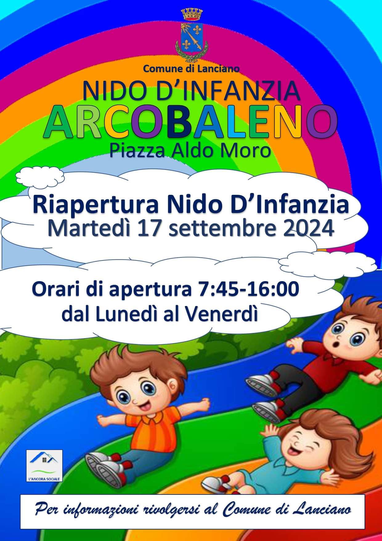 Riapertura del Nido d’Infanzia Arcobaleno a Lanciano