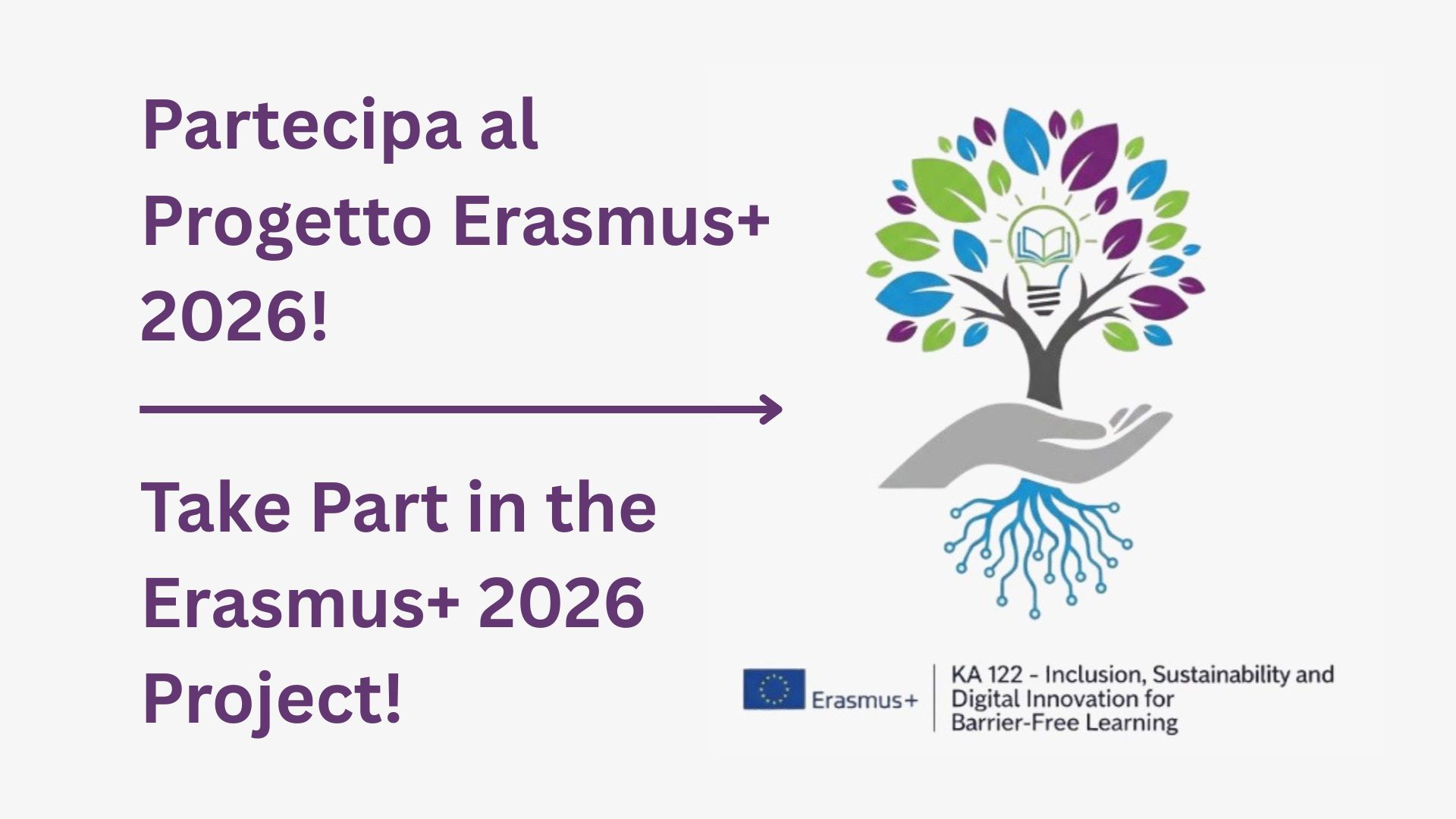 Partecipa al Progetto Erasmus+ 2026 | Take Part in the Erasmus+ 2026 Project